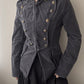 Dark Grey Velours Military Jacket (XS-S)