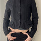 Black Military Jacket with Peplum Hem (XS)