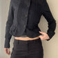 Black Military Jacket with Peplum Hem (XS)
