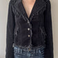 Black Velours Blazer with Fringe detailing (XS)