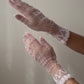 1950s Inspired Blush Pink Crochet Gloves (S)