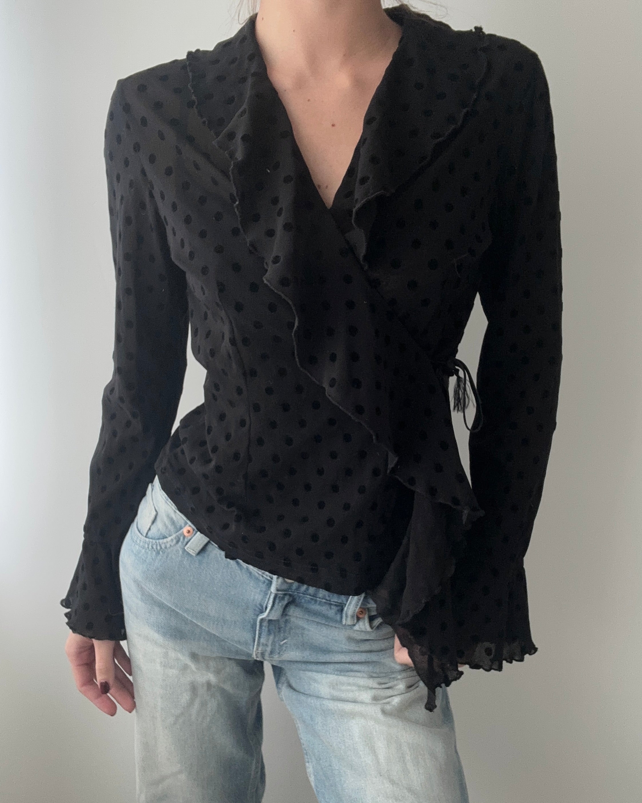 【新品】Lace Frill Pocket Tee ジプソフィア 黒 公式】gypsophila(ジプソフィア)