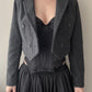 Dark Grey Double-breasted Cropped Blazer (S)