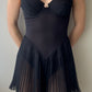 Malizia by La Perla - Black Romper with Sheer Pleated Details (XS)