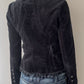 Black Velours Blazer with Fringe detailing (XS)