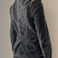Black Washed Velours Military Jacket with Silver Buttons (XS)