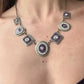 Purple and Bronze Statement Necklace with Rhinestones