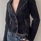 Black Velours Blazer with Fringe detailing (XS)