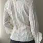 Off White/Ivory Crinkle Blouse with Ruffles (M)