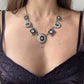 Purple and Bronze Statement Necklace with Rhinestones