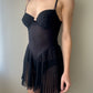 Malizia by La Perla - Black Romper with Sheer Pleated Details (XS)