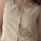 Button up Peplum Top with Ruffles and Embroidery (M)