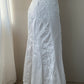 White Cotton Mermaid Maxi Skirt with Embroidery (XS-S)