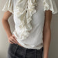 Ralph Lauren Jabot Top with Tiered Sleeves (XS)