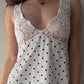 La Perla 90s Polkadot Maxi Dress / Nightgown with Lace Details (S-M)