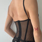 La Perla Black Sheer Embroidered Corset Top (XXS)