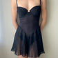 Malizia by La Perla - Black Romper with Sheer Pleated Details (XS)