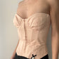 Powder Pink Corset With Black Ribbon Detail (S)