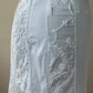 White Cotton Mermaid Maxi Skirt with Embroidery (XS-S)