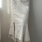 Beige Mermaid Skirt with Stripe Design and Ruffle Hemline (XS)