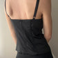 Black Corset Top with Lace up Front and Removable Straps (S-M)