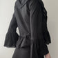 Black Ruffle Cropped Blouse With Trumpet Sleeves (S)