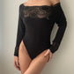 Vintage Italian Brand Black Long Sleeve Body with Lace (M-L)