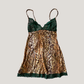 La Perla - Marvel Silky Jaguar Slip Dress with Emerald Green Lace (XS-S)