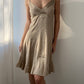 RED Valentino Gold Silk Dress (XS)