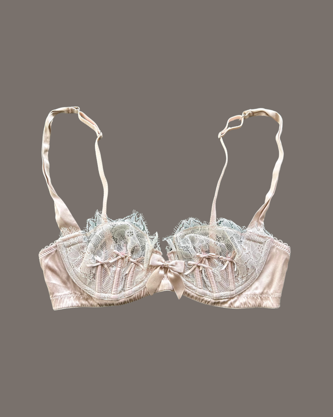 Silk Light Pink Bra With Lace And Ribbons (75B/34B)