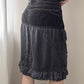 Custo Black Silk Skirt with Ruffles (M-L)