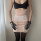 Malizia by La Perla - Light Apricot Pink Garter Belt with Floral Ornamental Print and Lace (XS)