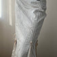 Beige Mermaid Skirt with Stripe Design and Ruffle Hemline (XS)