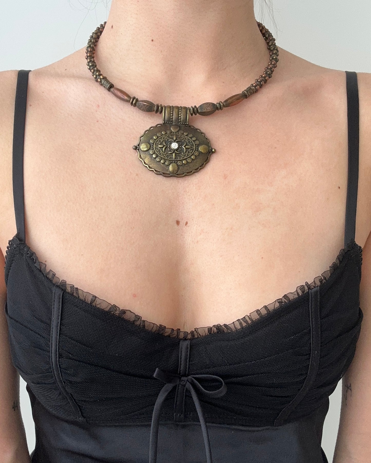 Round Bronze Torc Necklace Bohemian