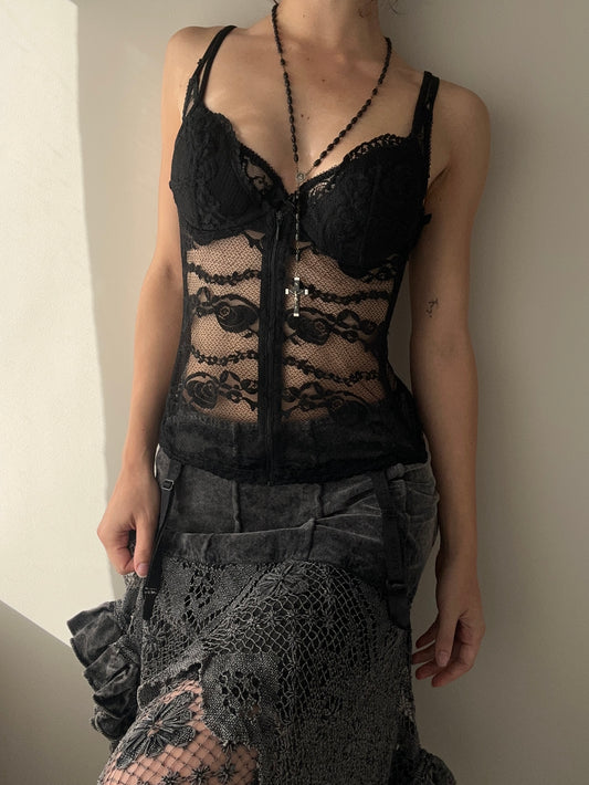 La Perla Black Lace Corselette (75B/34B) + Bottom (S)