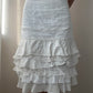 Marc Cain Cotton, Linen and Silk Mix Dropped Waist Skirt with Ruffle Layers (XS)