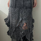 Grey Knitted Ruffled Maxi Skirt (XS)