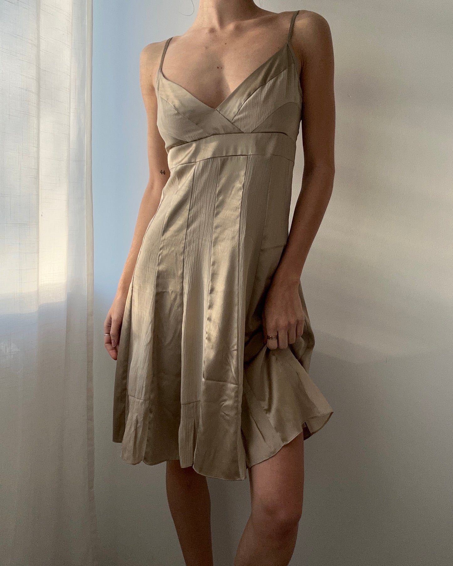 RED Valentino Gold Silk Dress (XS)