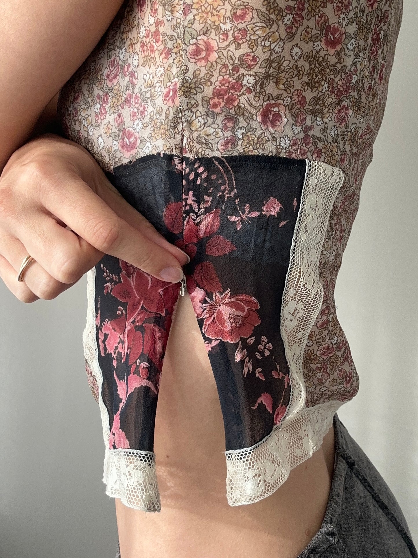 Max Mara (Max&Co.) 100% Silk Sheer Floral Top (XS)