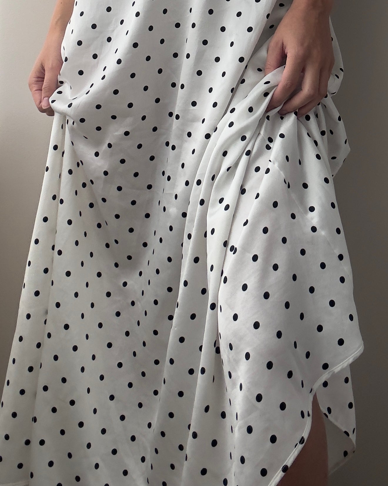 La Perla 90s Polkadot Maxi Dress / Nightgown with Lace Details (S-M)