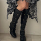 Fluxa High Heel Edwardian Style Boots (37)