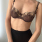 Simone Pérèle Brown Leopard Print Sheer Bra With Gold Embroidery (70C/32C)