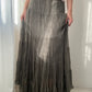 Green Khaki Tiered Flowy Maxi Skirt (XS)