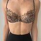 Simone Pérèle Brown Sheer Animal Printed Bra With Floral Embroidery (70C/32C)