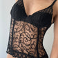 La Perla Black Sheer Embroidered Corset Top (XXS)