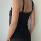 Black Silk Cami/Halter Top With Sequins And Beads (XS)