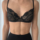 Black Sheer Floral Lace Bra (70C/32C)