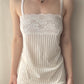 Vintage - Off-White Pearlescent Lace Camisole (XL)