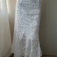 White Cotton Mermaid Maxi Skirt with Embroidery (XS-S)