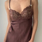 Saddle Brown Satin Bra Slip Dress (XS)